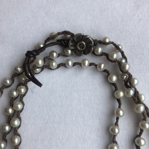 Chan Luu Pearl and Brown Wrap Bracelet - Picture 3 of 4